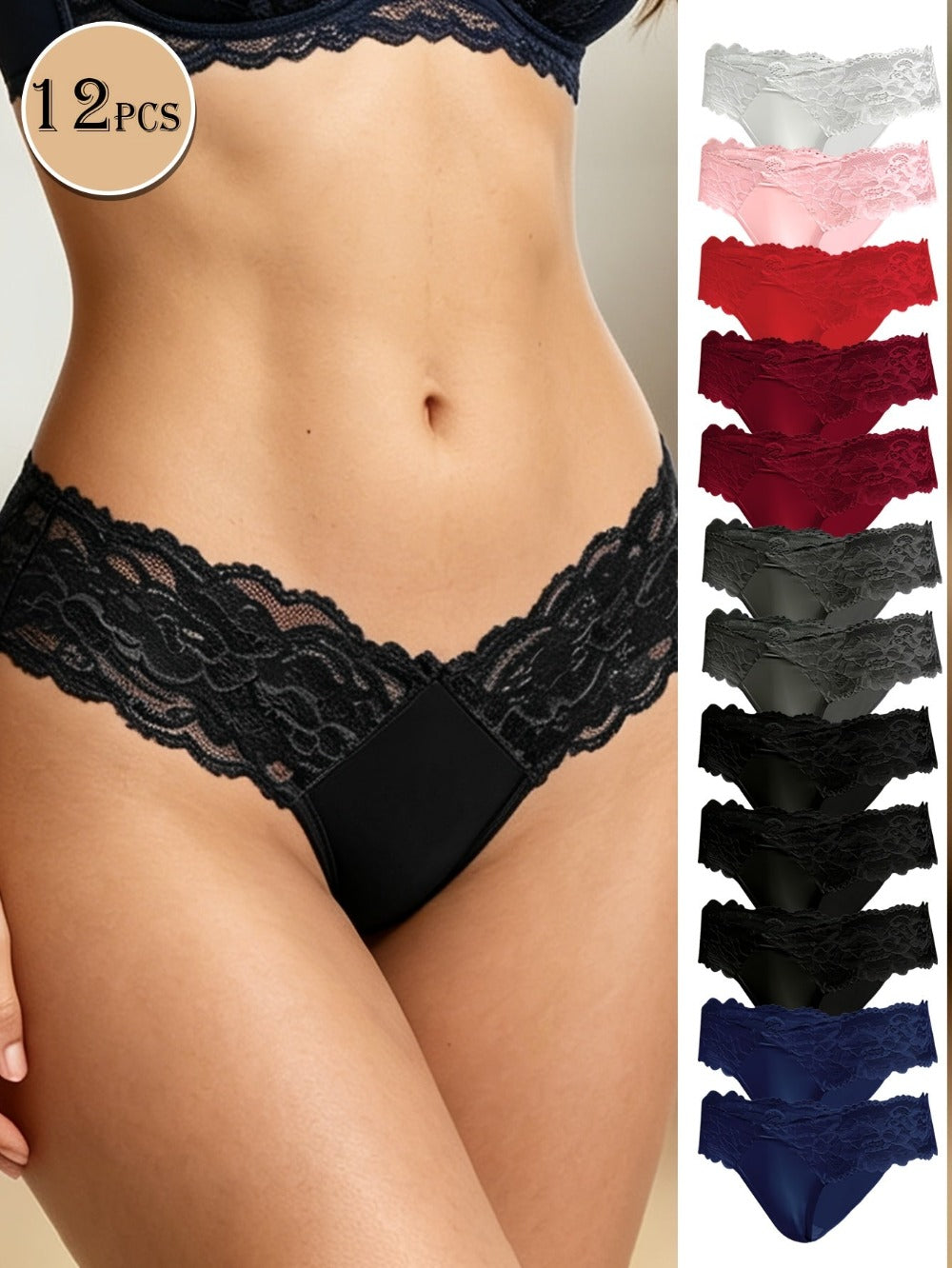 Women's 12-Pack Low-Rise Thongs - Floral Everyday Comfort