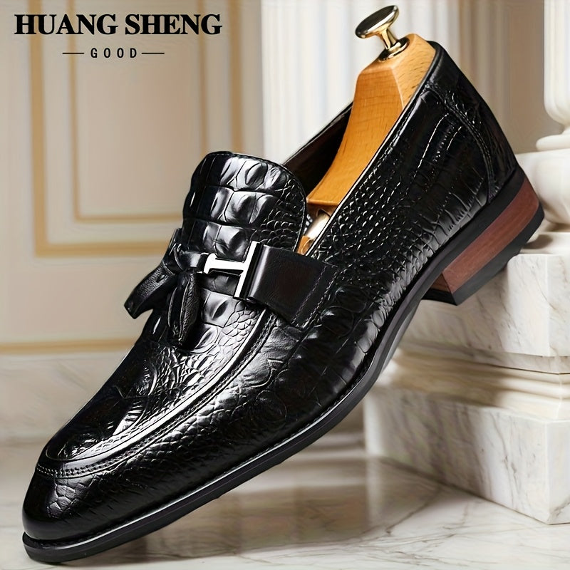 Crocodile Patterned High-end Light Luxury Business Men's Casual Shoes, with A Top Layer Of Cowhide Upper, Suitable for Parties And Banquets 56791W