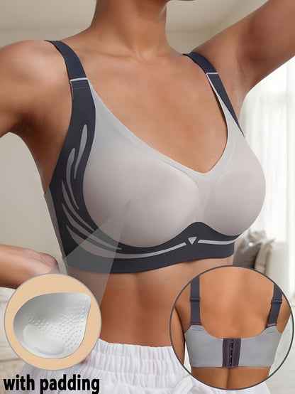 A Luxurious 4pcs Anti-Gravity Lifting Bra Featuring a Closed Double-Breasted Design, Offering Comfort And Breathability. It Is Skin-Friendly, Seamless, And Easily Storable, Making It Ideal for Sportswear