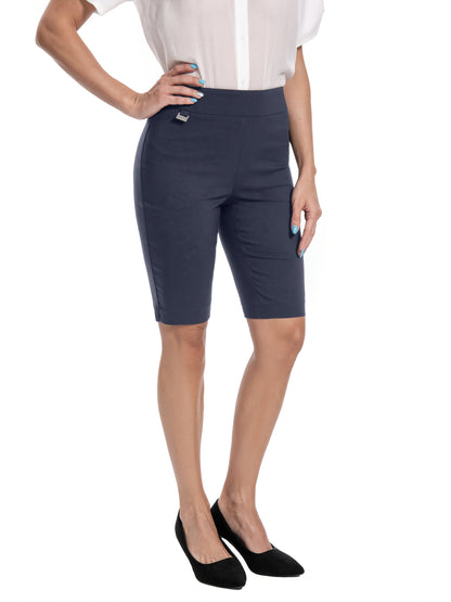 Women'S Petite SizePull-On Dress Shorts W/D-Ring, Work & Office Casual