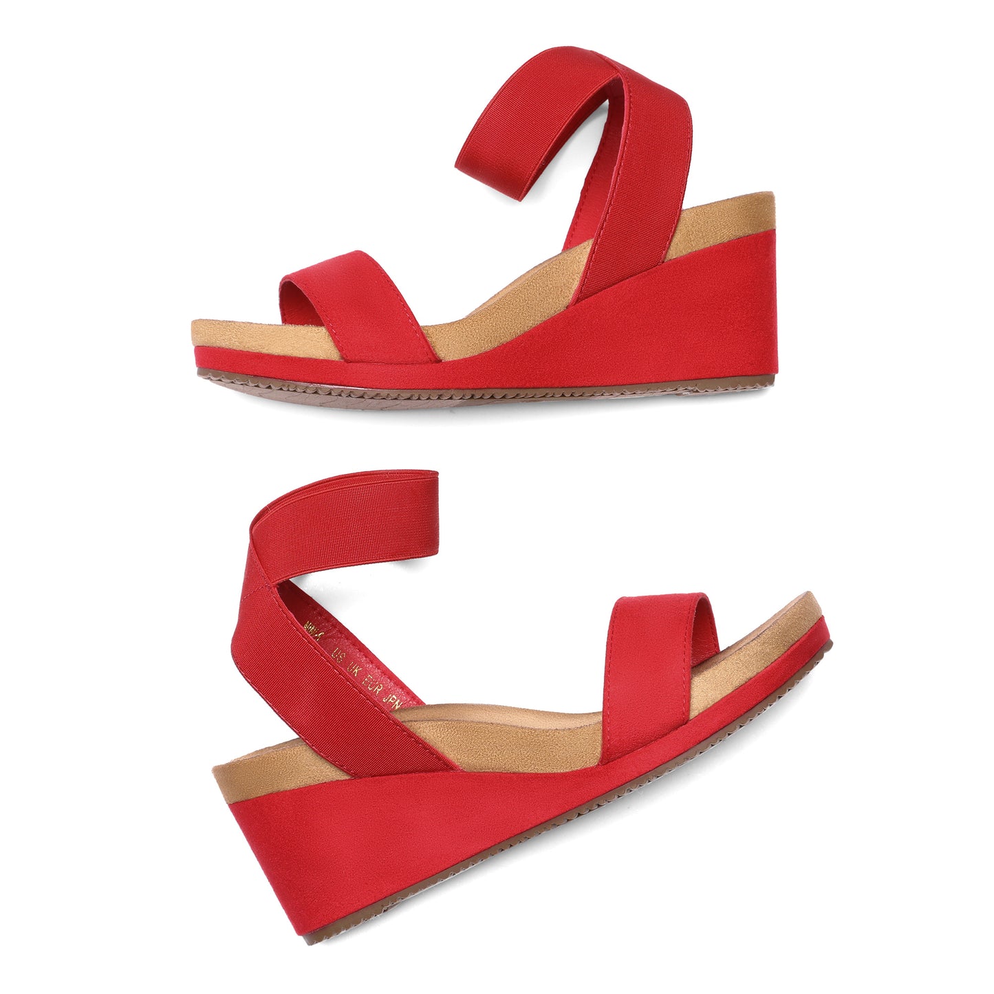Womens Open Toe Elastic Ankle Strap Platform Wedge Sandal, Comfortable Versatile for everyday wear, meeting friends, running errands, and other occasions with wrap dresses, jeans, skirts, shorts, jumpsuits