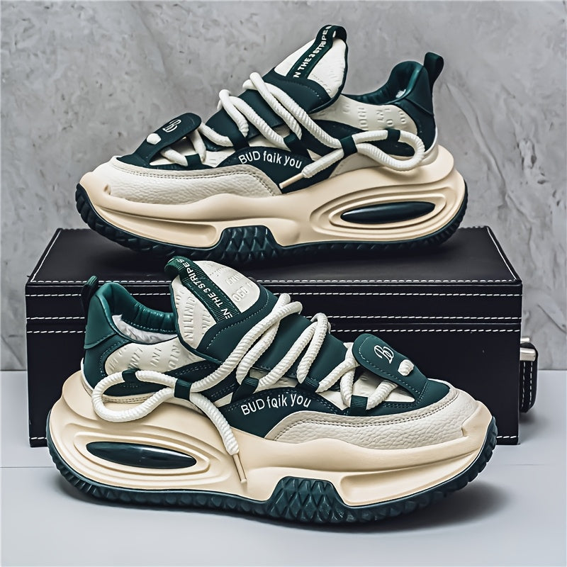 Men'S Shoes New Spring 2026 Collection Thick-Soled Anti-Slip Wear-Resistant Casual And Trendy Shoes Men'S Stylish Versatile And Shock-Absorbing Dad Shoes
