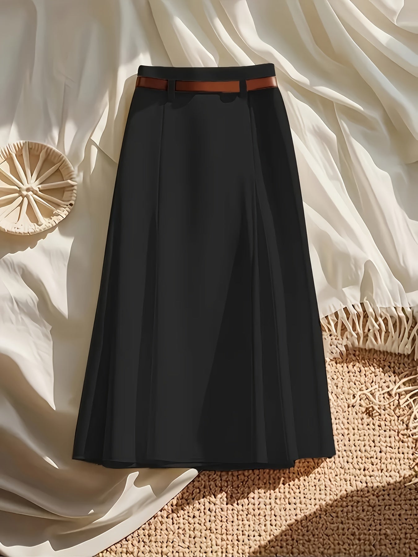 Women's Ivory White Polyester Slim-Fit Skirt - product view 5