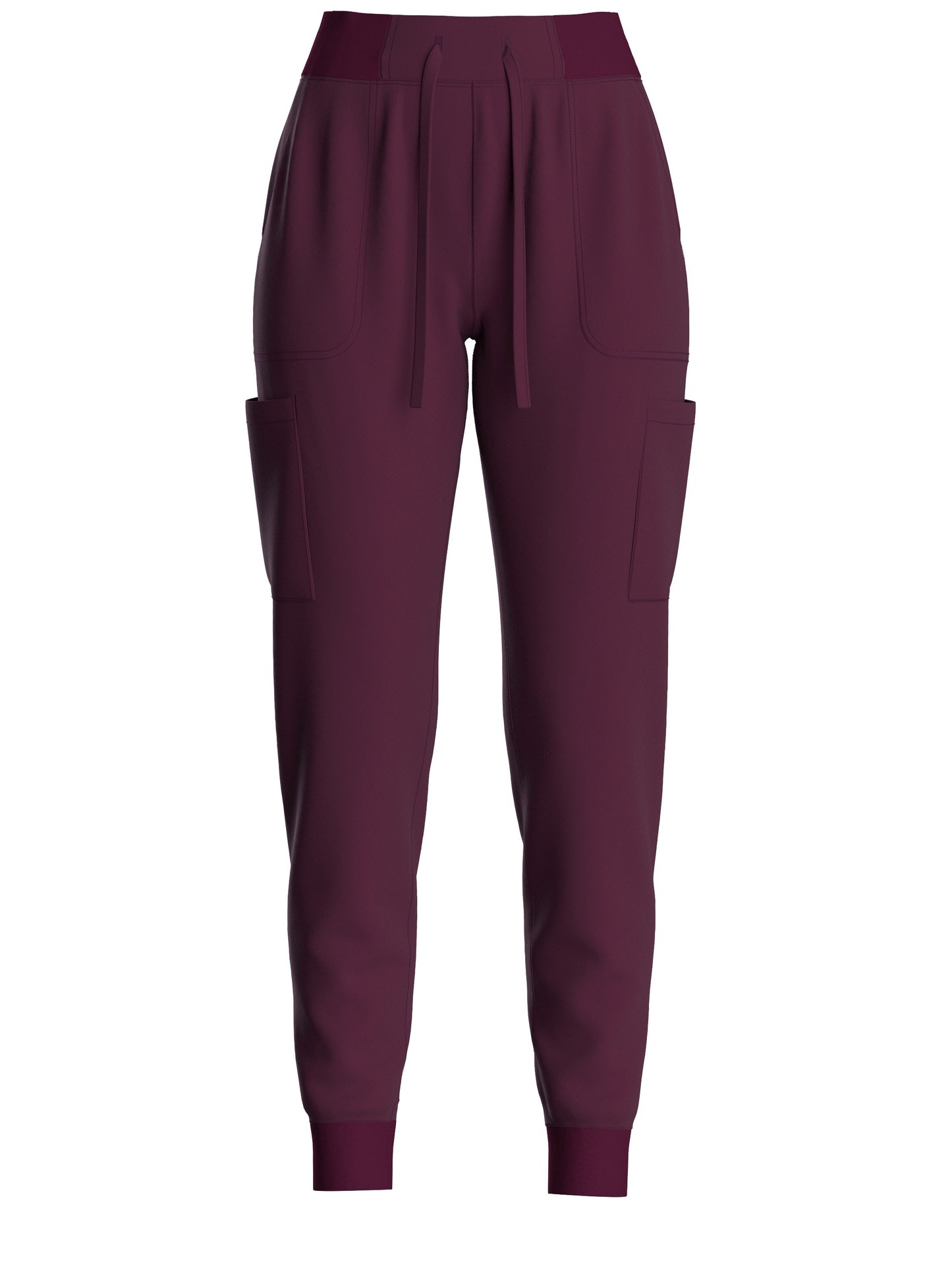 Women's Solid Two-piece Set - Elegant Short Sleeve V Neck Scrub Top & Drawstring Pants Outfits, Clothing