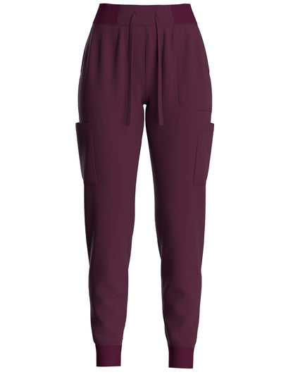 Women's Solid Two-piece Set - Elegant Short Sleeve V Neck Scrub Top & Drawstring Pants Outfits, Clothing