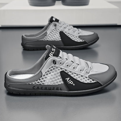 Men's Lightweight Slip-On Sneakers - Cushioned Insole and Fabric Upper