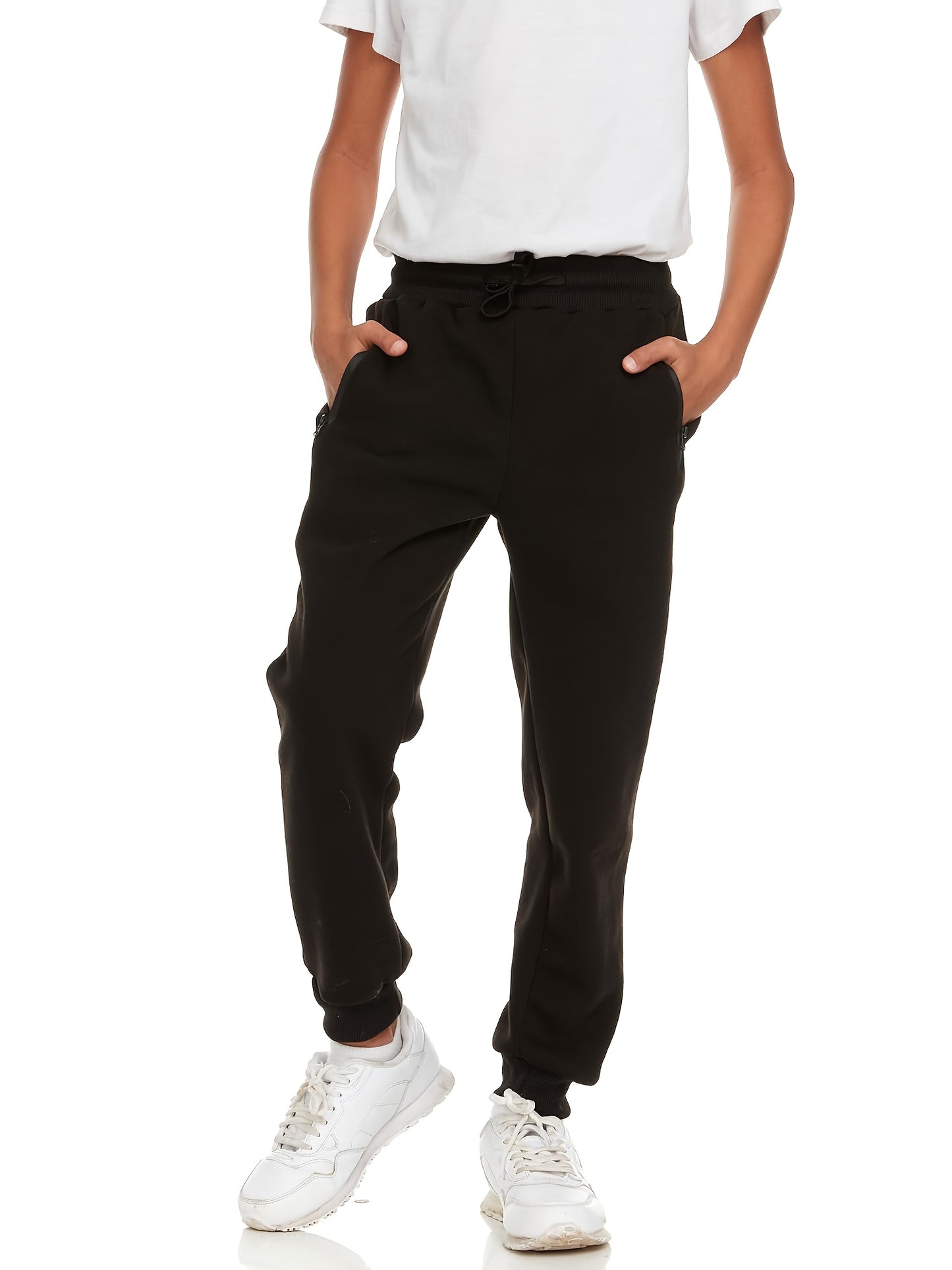 3Pk Boys Sweatpants Athletic Workout Kids Clothes Boys Joggers Pants with Zipper Pocket And Drawstring Size 4-20, Perfect for Outdoor