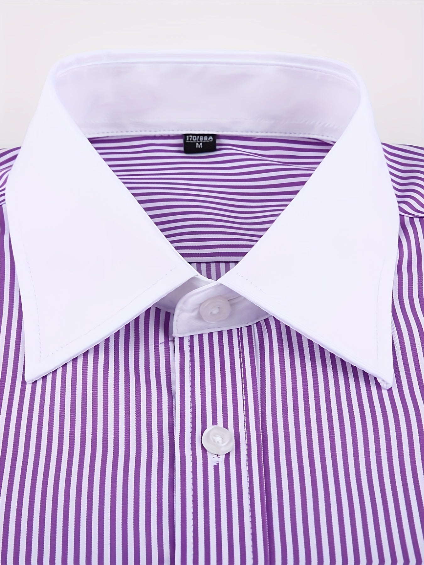 Men'S Striped Dress Shirt Long Sleeve - Premium Formal Shirt for Business, Weddings & Events, Lapel Collar, Single-Breasted, Wrinkle Resistant, Comfort Fit, Classic Office And Party Attire