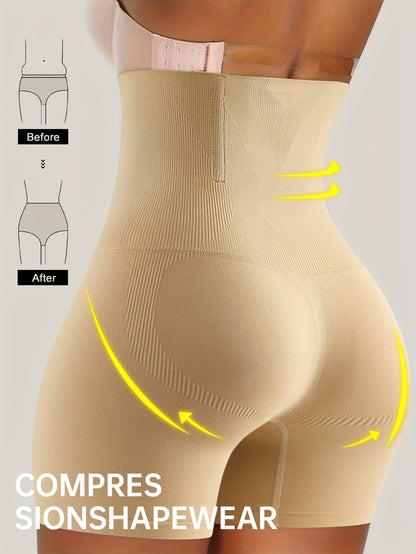 1pc Shaping High-waist Briefs That Smooth and Contour Your Silhouette, Offering Firm Support and Comfort for a Sleek, Elegant Look Throughout the Day