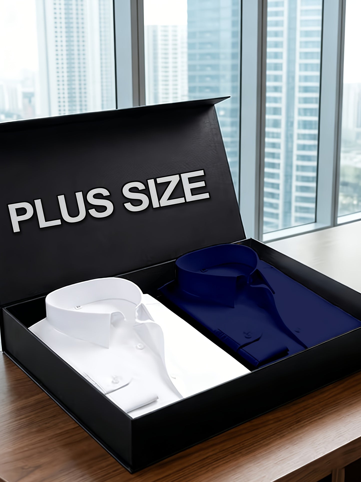 2pcs Set Of Men'S Plus-size Long-sleeve Shirts, 2XL To 6XL Size Shirts For Chubby Men, Versatile Plus-size Shirts For Daily Commuting, Summer Cool Shirts, Easy-care Wrinkle-resistant Plus-size Business Shirts, Gifts For Family