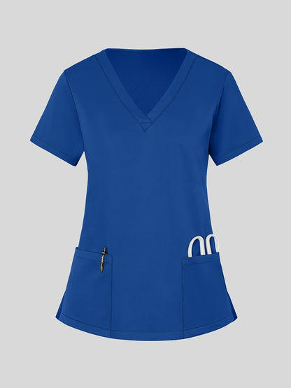 Women'S V-Neck Frosted Breathable Uniform Hand Washing Workwear Brush Hand Clothes Top
