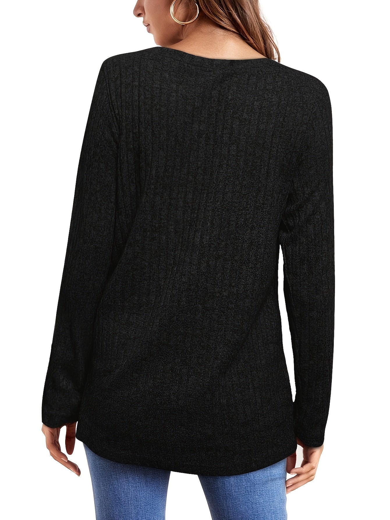 Three-piece Women's Long-sleeved European And American Fashion Sweater, Casual Round-neck Light And Loose T-shirt