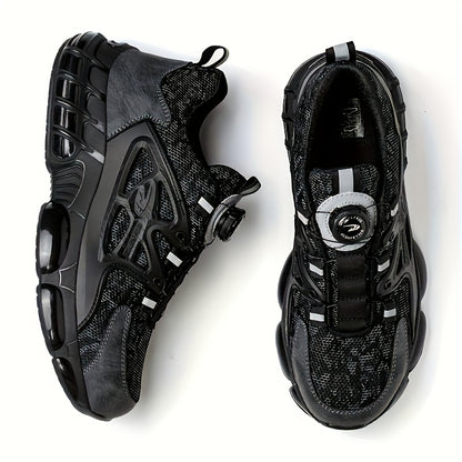 Button Elastic Lace-up Loafer Anti-smash And Anti-stabbing Work Shoes