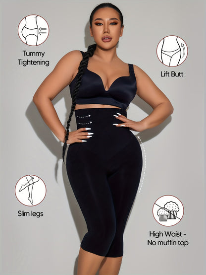 Solid High-Waisted Shaping Shorts Featuring an Anti-Slip Strip, Designed for Tummy Control And Butt Lifting. These Comfortable And Highly Elastic Shapewear Pieces Are Excellent for Abdominal And Hip Lifting