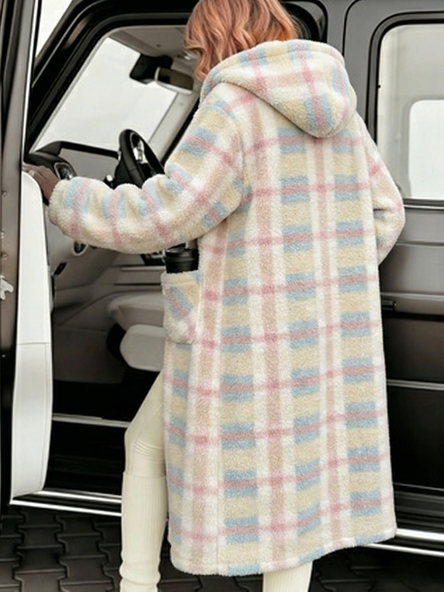 Grey Powder Blue Rice Home Coat Ladies Black Five Exclusive Warm Thick And Velvet Long Cute Sweet Home Colorful Plaid Home Pajamas Christmas Coat.