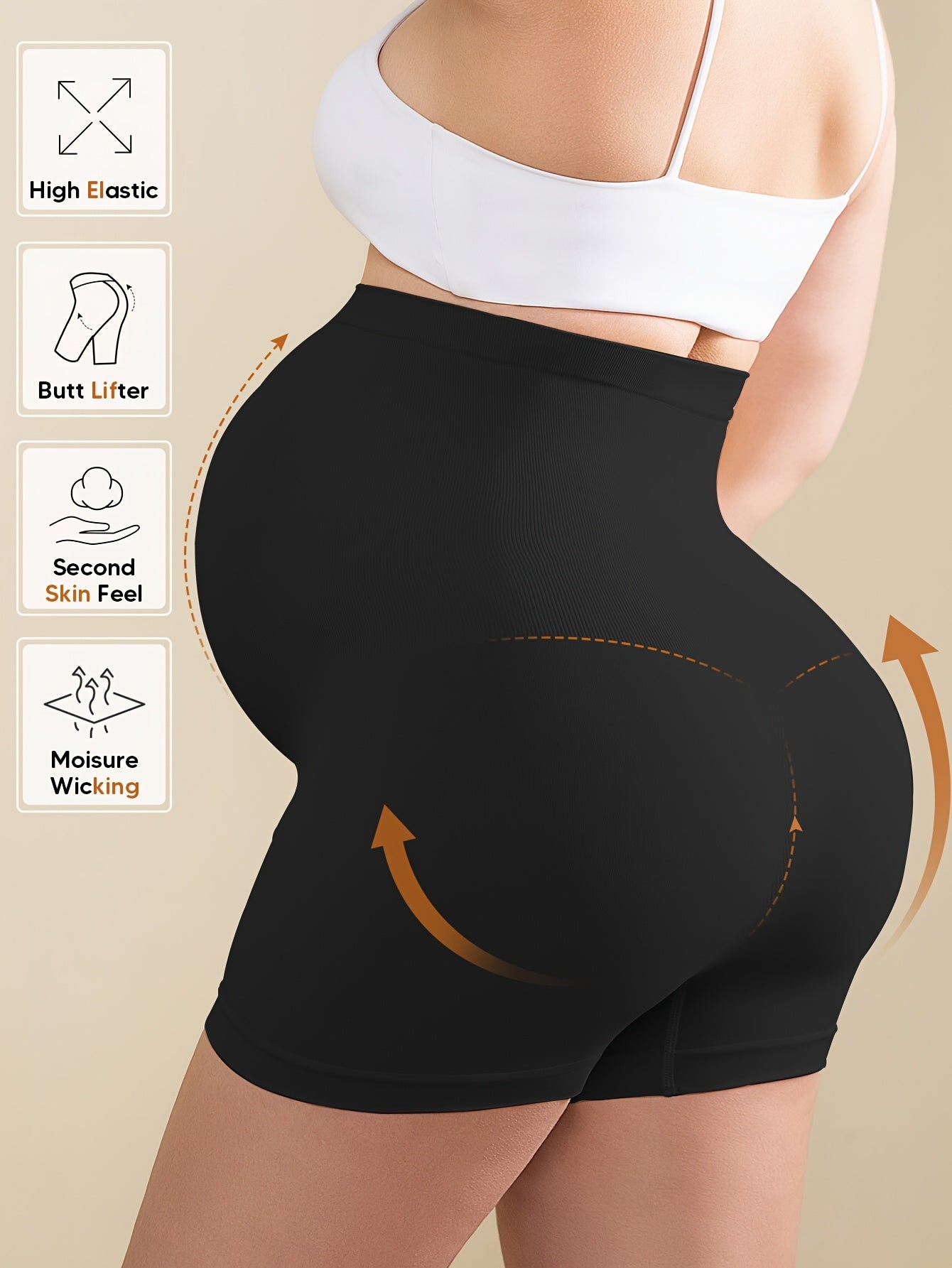 Women's High-Waist High-Stretch Belly Support Fabric with Abdominal Functionality, Ribbed Back Support Maternity Shorts, Comfortable and Breathable Suitable for the Full Pregnancy Cycle, Maternity Clothing|Breathable Fabric|Elastane Fabric