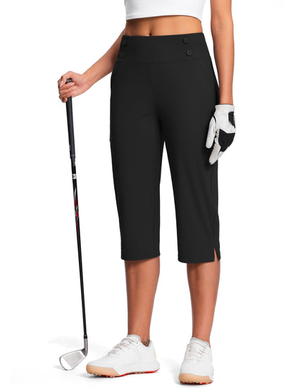 18" Dressy Capri Pants for Women High Waist Stretch Women'S Capris Pants for Summer with Pockets Work Casual