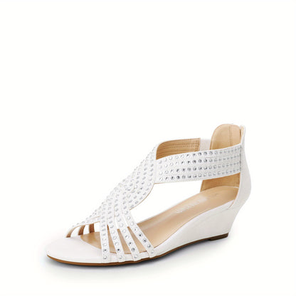 Womens Open Toe Espadrilles Dressy Platform Sandals Slip on Elastic Ankle Strap Wedges Sandals Stylish and Comfortable and Fashion Shoes Fashion Outdoor Shoes Quick On and Off Suitable for Different Occasions, Women Shoes