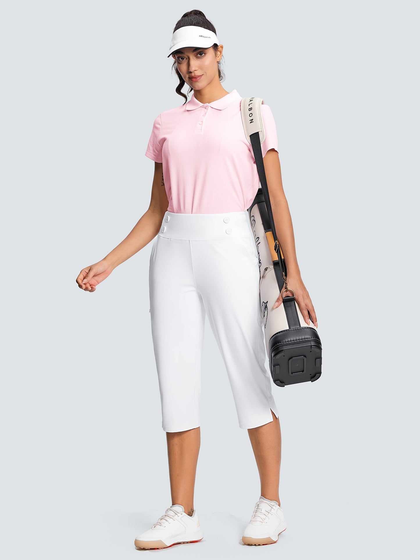 18" Dressy Capri Pants for Women High Waist Stretch Women'S Capris Pants for Summer with Pockets Work Casual