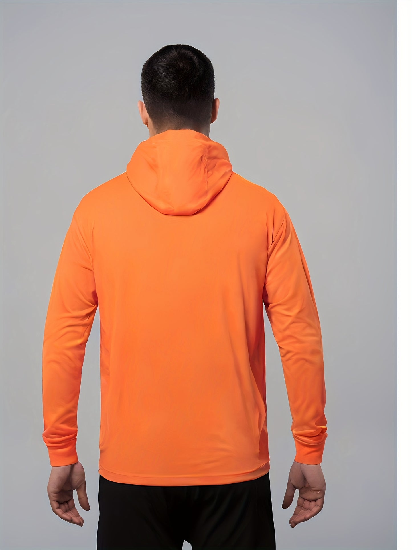 5pcs Men's Quick-Dry Breathable Hooded Sweatshirts - Moisture-Wicking Athletic Pullovers with Full-Zip Design, Gym, Outdoor & Casual Wear in Black, White, Gray, Blue, Orange | S-3XL Sizes | Multi-Sport Training Apparel for Running,,, Tennis & Beach Partie