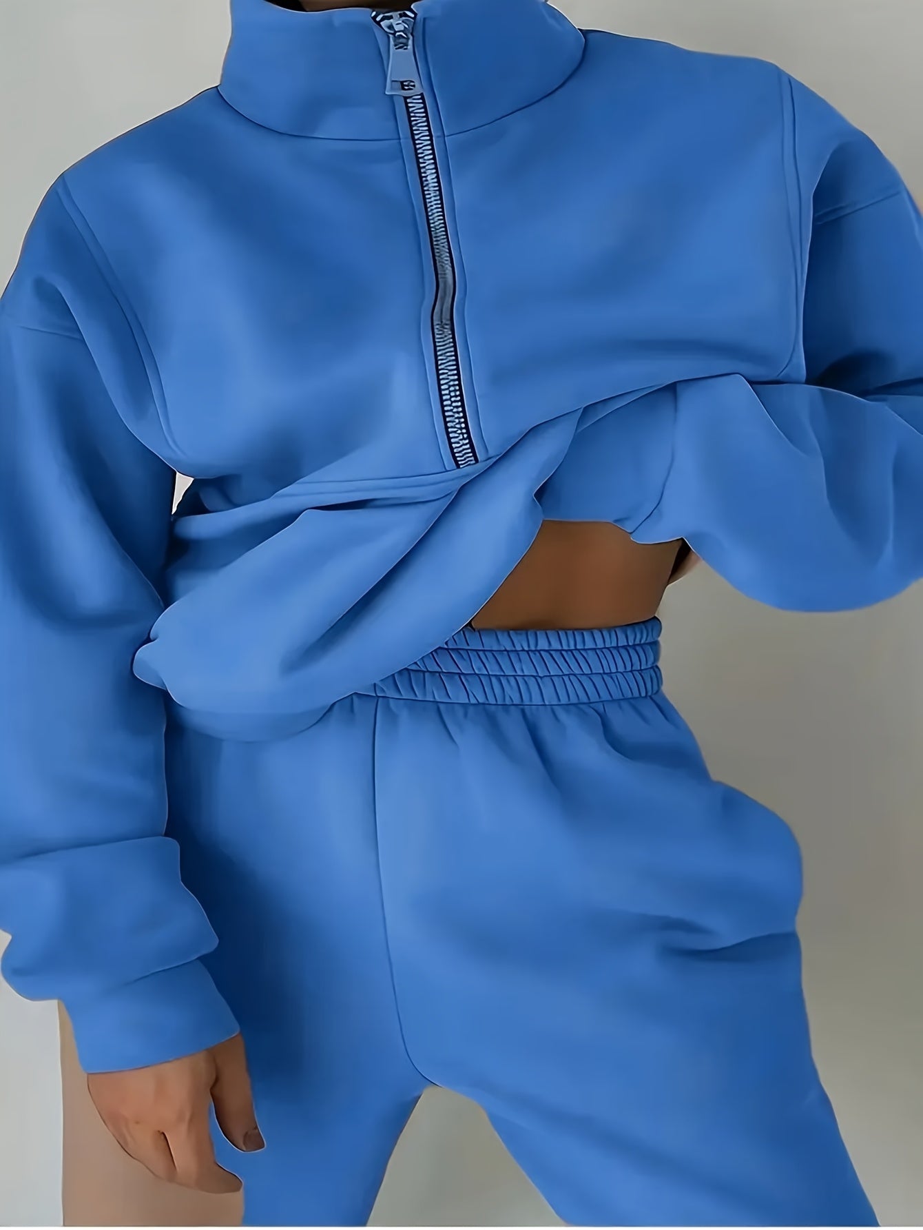 Women's Black Knit Zip-Up Pants - product view 8
