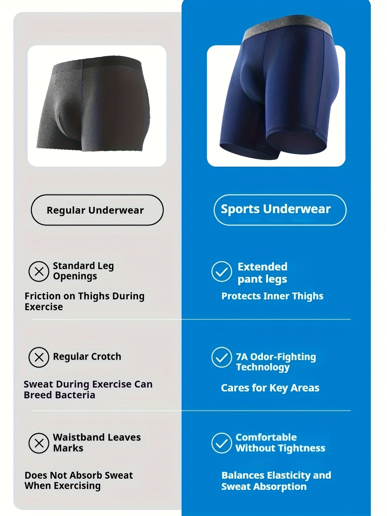 Set of 4 Men'S Big & Tall Boxer Briefs for Weights Up to 160Kg/350Lbs - Designed to Prevent Chafing with Extended Legs, No Ride-Up, Suitable for Running, And Made with Moisture-Wicking Breathable Fabric, Plus Size