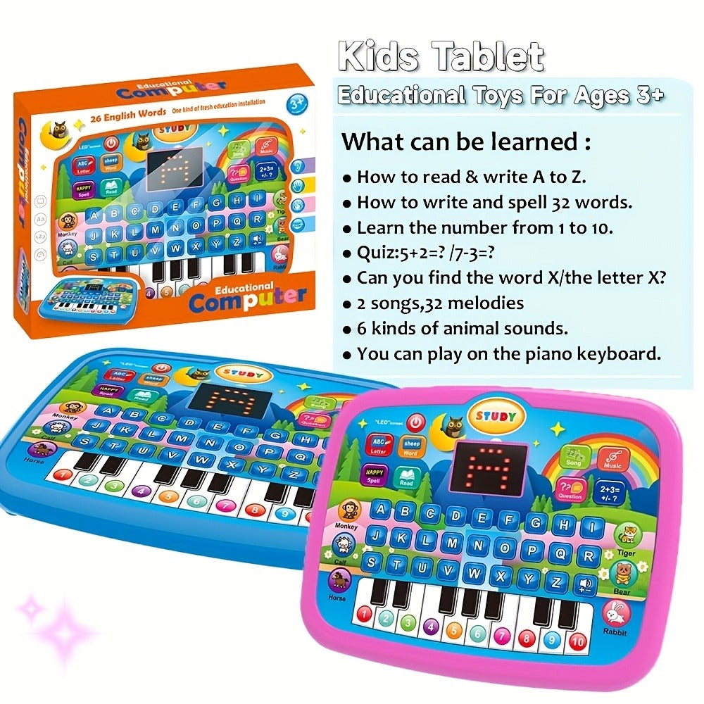 Kids Electronic Learning Tablet Toy - Letters, Numbers, Music and Piano Keys