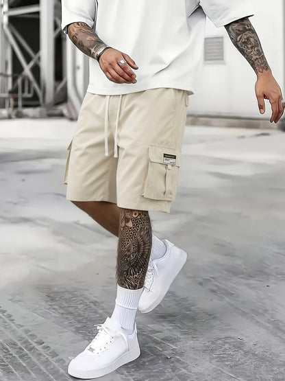 2pcs Men's Cargo Shorts, Multi-Pocket Loose Fit Utility Shorts, Durable Outdoor Hiking Tactical Shorts, Summer Casual Relaxed Fit Work Shorts with Flap Pockets