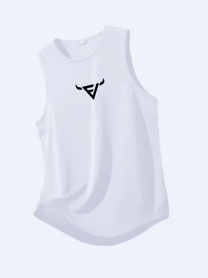 3pcs Mixed Print Bull Head Pattern Men's Breathable Polyester Sports Tank Top - Regular Fit Sleeveless Shirt, Suitable for Gym, Running, Outdoor And Casual Summer Wear, Comfortable T-Shirt, Athletic Style, Training Vest, Energetic Men's Apparel