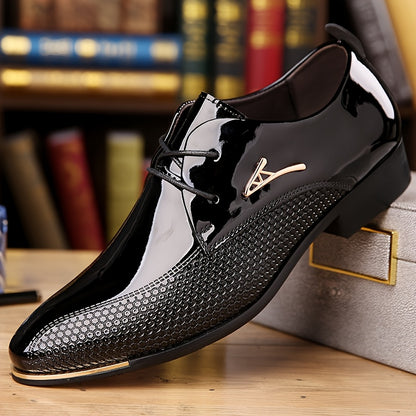 Fashionable Business Dress Shoes For Men, Shiny Pointed Low-top Shoes, Versatile Men'S Shoes For Banquets & Offices