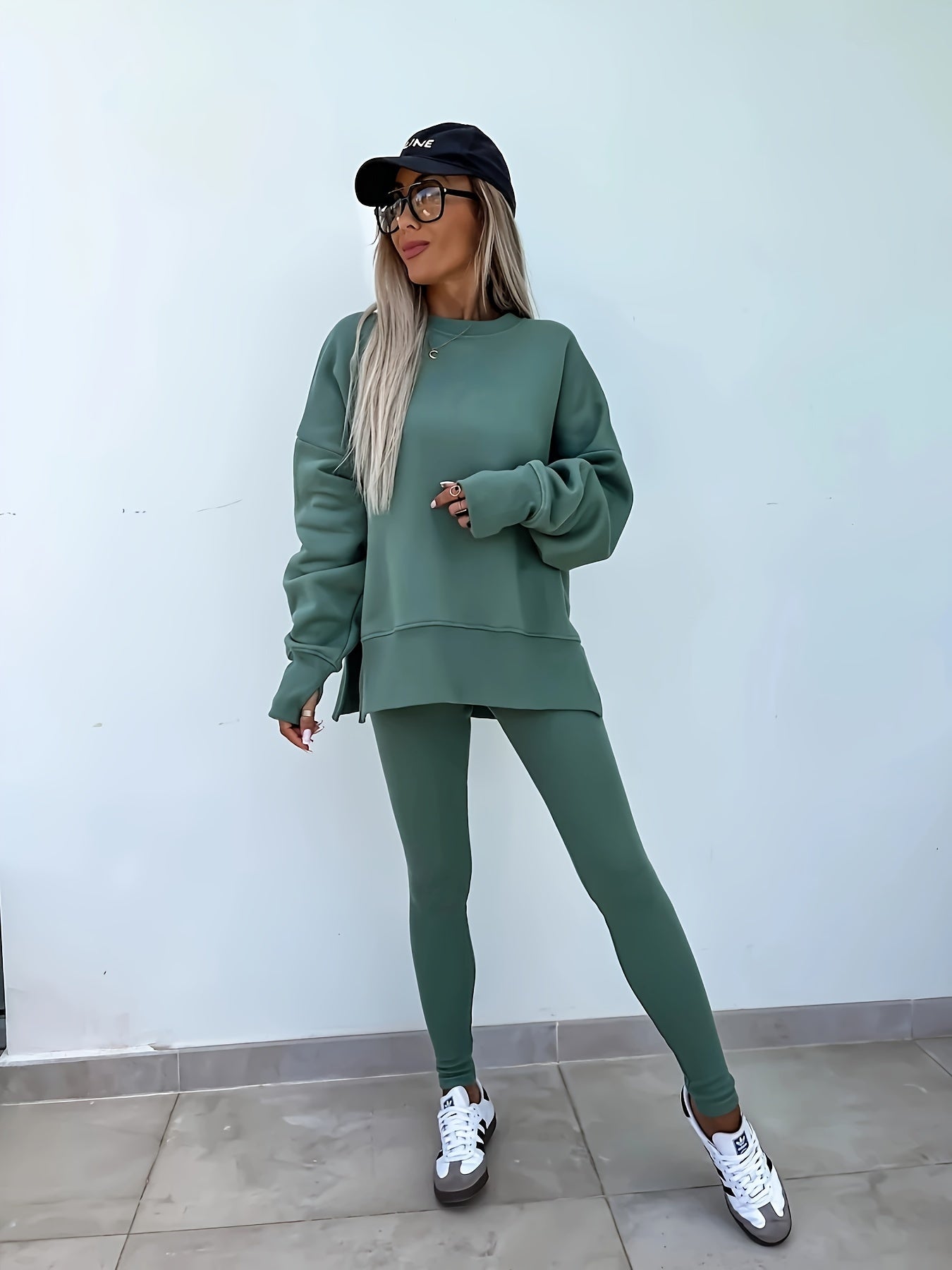 Women's Spring And Autumn Outdoor Sports Hoodie Set, Women's Autumn And Winter Long Sleeve Solid Color Hoodie Casual Set, Hoodie Top And Pants Yoga Two-piece Set, Outdoor Running Fitness Set