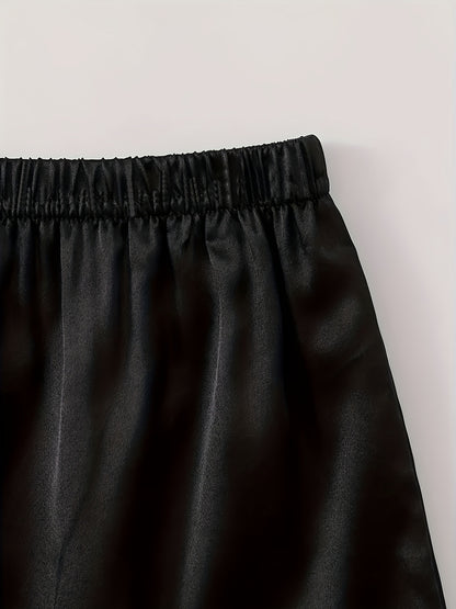 Women's Champagne Satin Short-Sleeve Pants - product view 13
