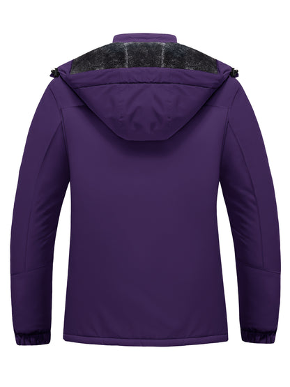 Women's Winter Ski Jacket - High Quality Soft-shell Hooded Jacket Windproof Detachable Hood Multi-pockets Warm Thickened Fleece Lined - Winter Outdoor Snow Sports Skiing Snowboarding Hiking Camping Daily Casual Wear Work Wear Rain Windbreaker