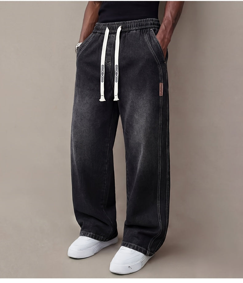 Men'S Jeans Summer Thin Loose Straight Leg Men'S Pants Trendy Brand Casual Simple Versatile Long Pants Men