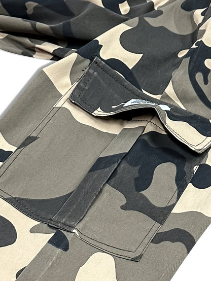 Men'S Camo Jogger Pants Military Cargo Pants Leg-Bound Tapered Casual Camouflage Pants
