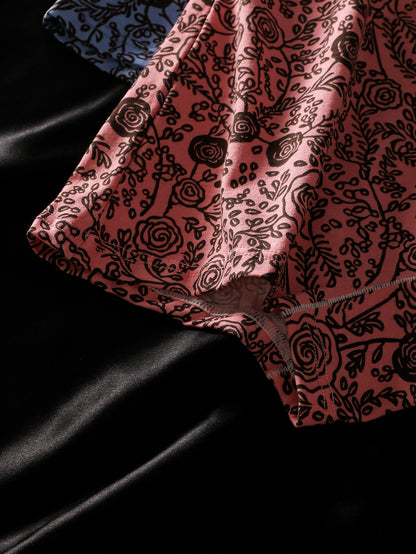 6pcs BIWEIER Women's Retro Printed Boyshorts, High-end and Light Luxury, Soft and Comfortable, Fashionable Underwear, Suitable for Women's Casual Sports, Valentine's Day Gift