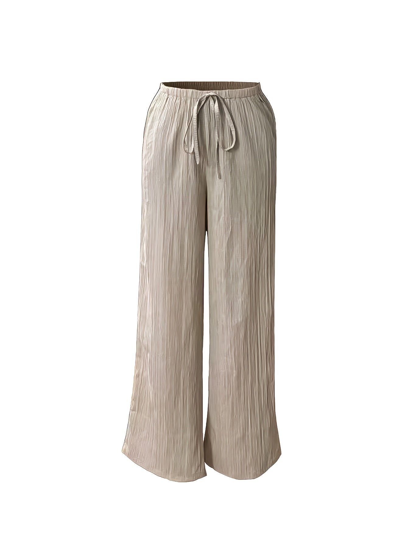 Women's 3pcs Elegant Casual Wide-leg Trousers, Straight Leg Design, Suitable for All Seasons, Adult Fit, All-season Trousers, Loose Fit, Comfortable and Flattering.