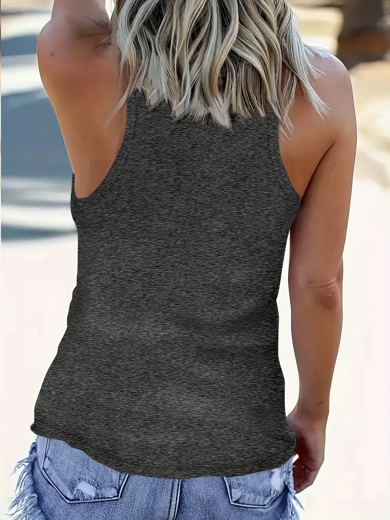 Sleeveless Vests for Women Featuring Trendy Prints of Letters And Beverage Cups, Perfect for Spring And Summer