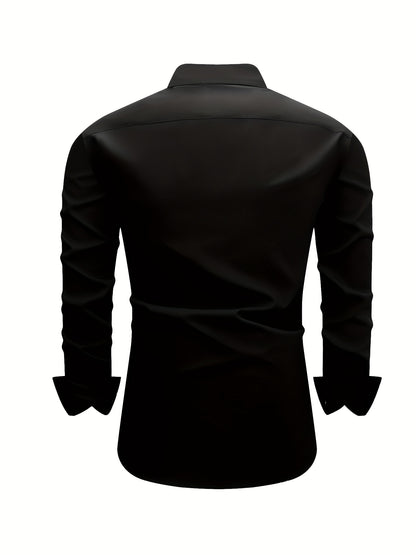 2pcs Set Of Men'S Plus-size Long-sleeve Shirts, 2XL To 6XL Size Shirts For Chubby Men, Versatile Plus-size Shirts For Daily Commuting, Summer Cool Shirts, Easy-care Wrinkle-resistant Plus-size Business Shirts, Gifts For Family