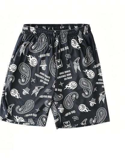 5 Men'S Quick Dry Mesh Shorts, Casual Micro Stretch Elastic Waistband Drawstring Shorts