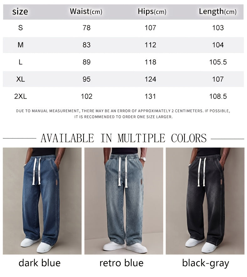 Men'S Jeans Summer Thin Loose Straight Leg Men'S Pants Trendy Brand Casual Simple Versatile Long Pants Men