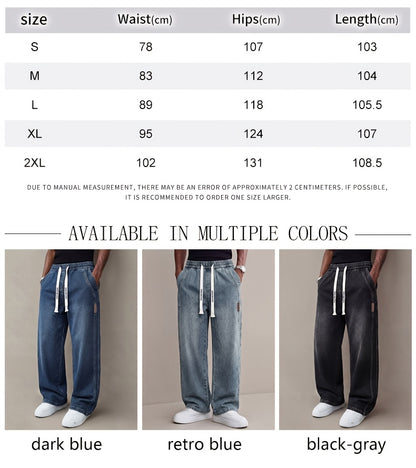 Men'S Jeans Summer Thin Loose Straight Leg Men'S Pants Trendy Brand Casual Simple Versatile Long Pants Men