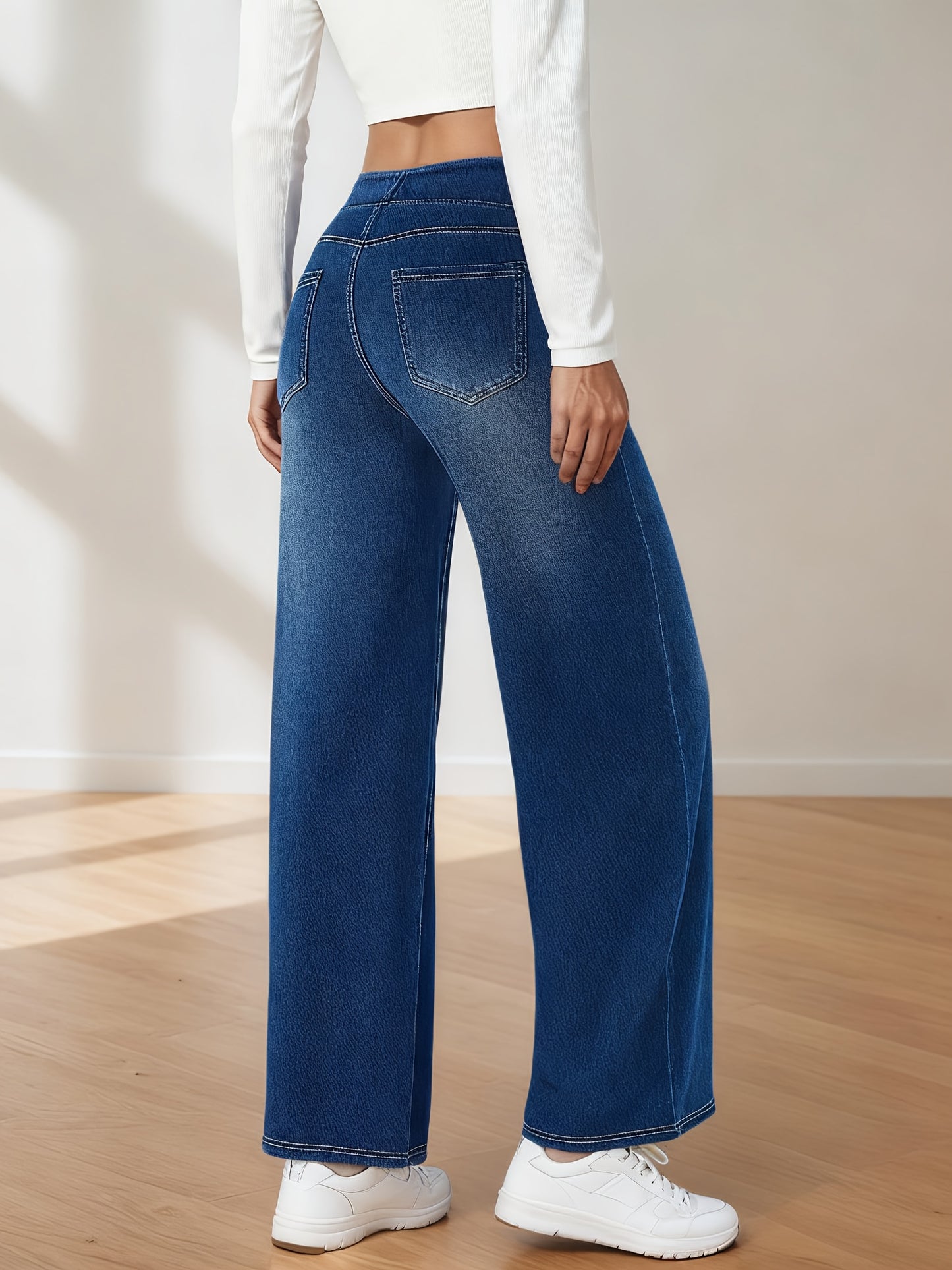 Women's Light Blue Denim High-Waist Jeans - product view 20