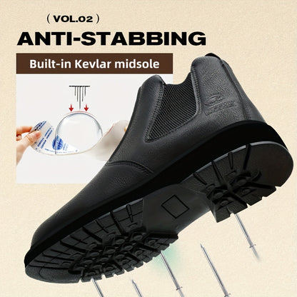 New PU Anti-smash Anti-puncture Men's Daily Casual Labor Insurance Shoes