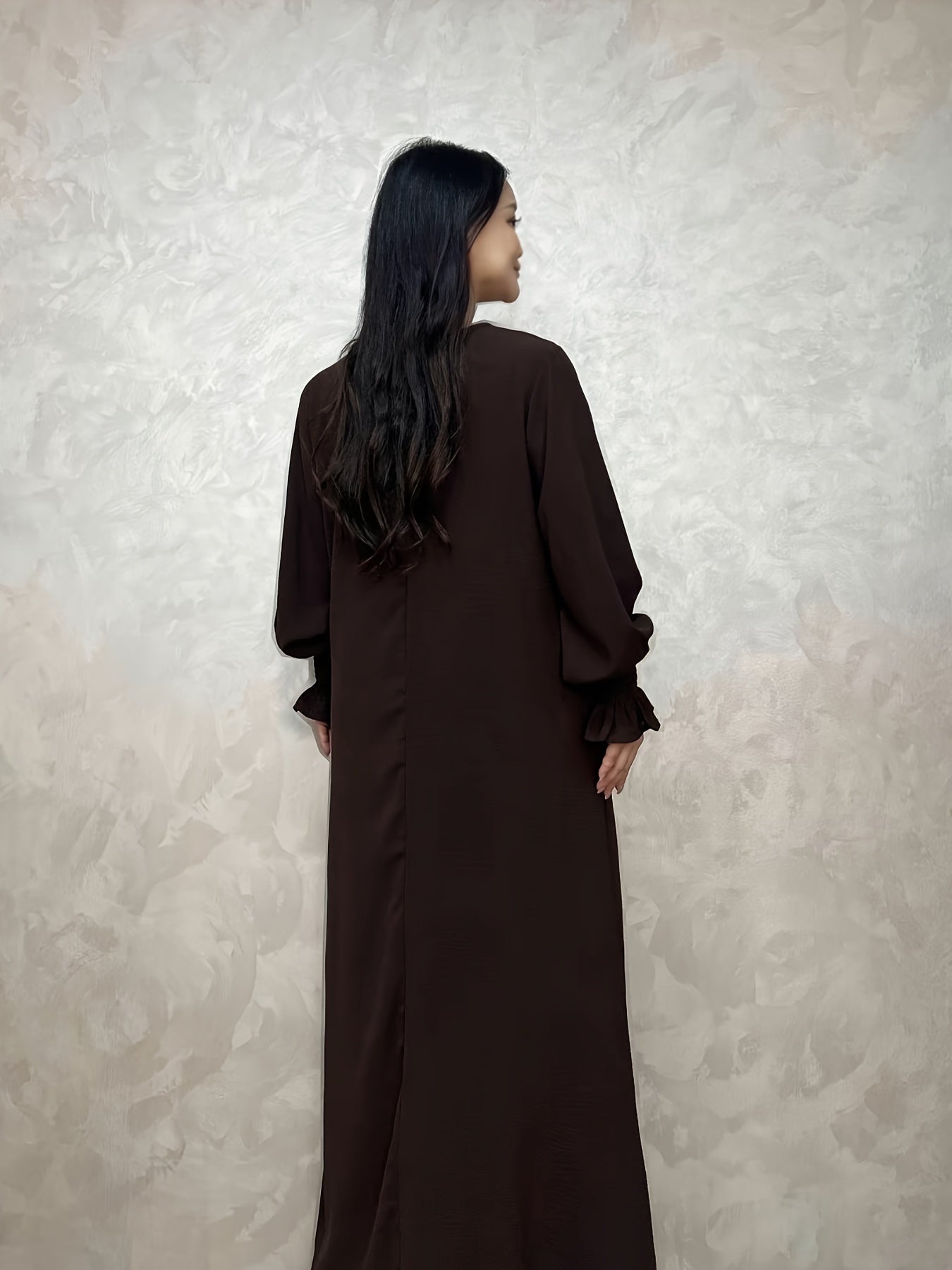 Soft Crepe Material with Pocket Mulim Lady Abaya Prayer Abaya