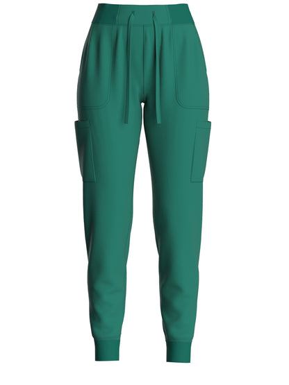 Women's Solid Two-piece Set - Elegant Short Sleeve V Neck Scrub Top & Drawstring Pants Outfits, Clothing