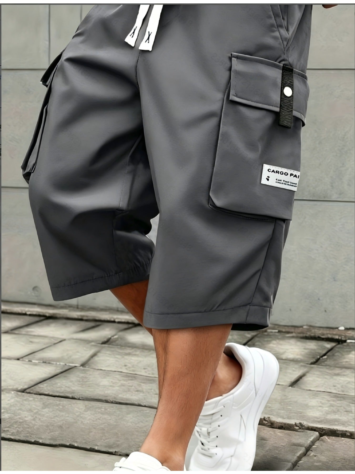 Summer Thin Tooling Shorts for Men, Loose Large Size Breathable Six-Point Pants, Three-Dimensional Large Pocket Drawstring Lace-Up Casual Pants, And Wear-Resistant, Plus Size