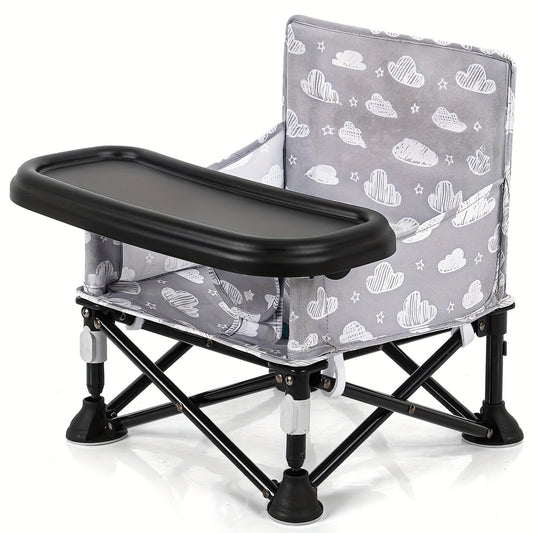 Portable Baby Chair Baby Beach Chair:Foldable Baby Portable Dining Chair, Baby Camping Chair With Tray For Baby Girl, Design Straps To Kitchen Chairs, Indoor/Outdoor Use As Hallowee & Christmas