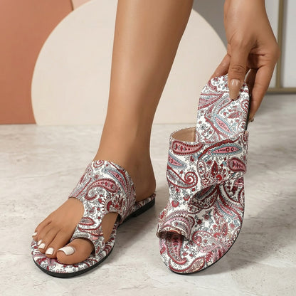 Women's Bohemian Style Beach Holiday Sandals Lightweight Toe-Straps Soft Sole Non-Slip Casual Party Travel Slippers, Women Shoes