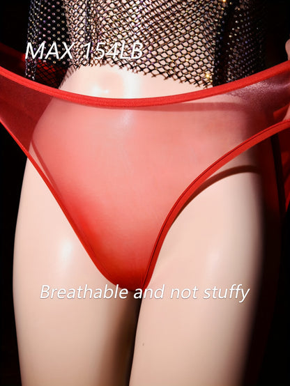 7 Mixed Colors MAX 154LB Women's Shiny Triangle Pants Transparent, Comfortable, Smooth High-density Knitted Underwear